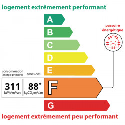 DPE F · 311 kWh/m²/an · 88 kg CO₂/m²/an
